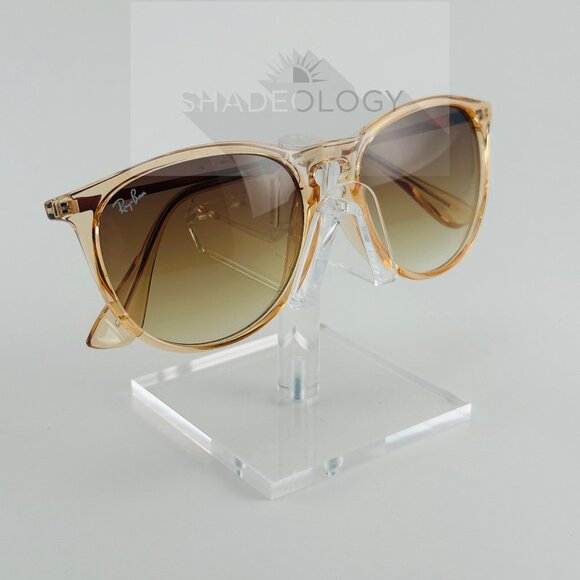 Ray-Ban Sunglasses RB4171 ERIKA 6514/13 Clear Brown Round Frames Brown Lenses main image 8